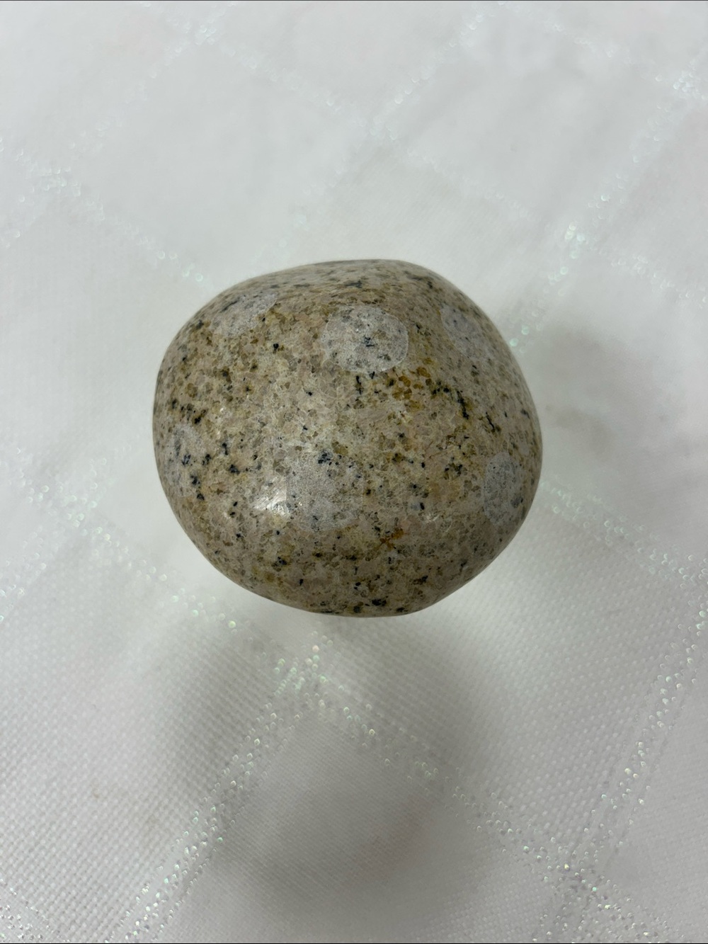 Hand carved granite Natural Speckled Stone Mushroom Décor - Beige image 2
